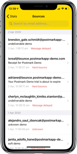 Bounce search screenshot